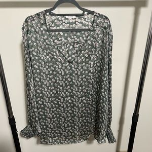 Pleione Floral lightweight one sleeve blouse, size 3x